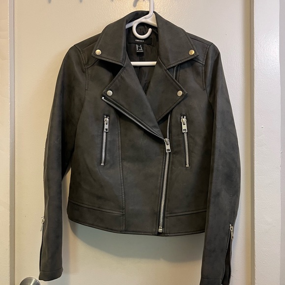 Faux Leather Moto Jacket/ Biker Jacket - Picture 5 of 6